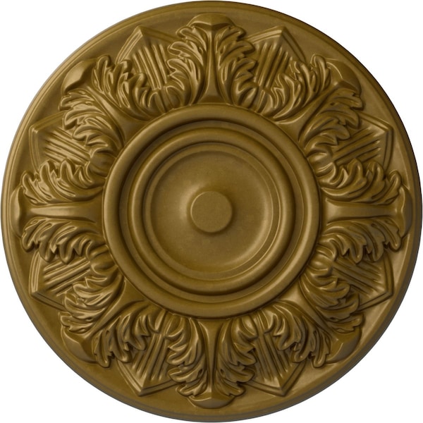 Ekena Millwork Whitman Ceiling Medallion (For Canopies up to 3 3/4"), Hand-Painted Gold, 13"OD x 1 3/8"P CM13WHGLS - main